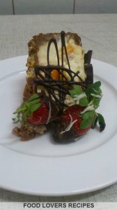 bar one kaaskoek met perske
