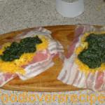 spinasie en bacon hoender fillets