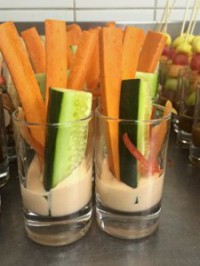 vegetable snacks with hummus
